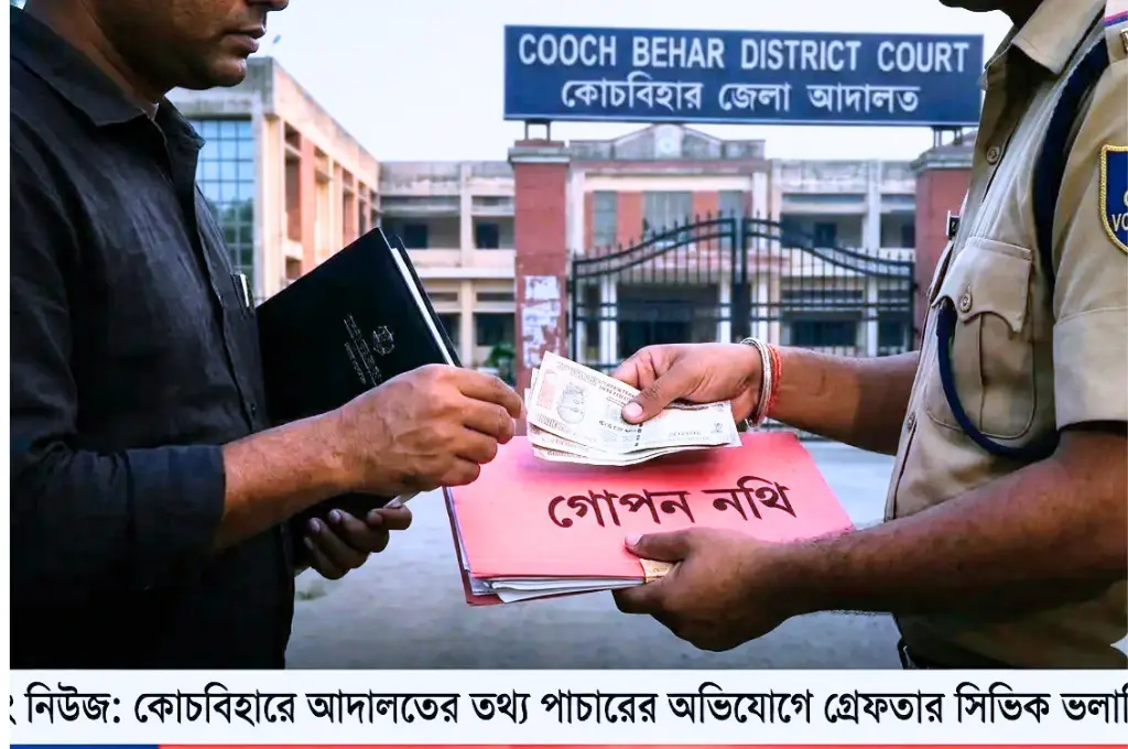 কোচবিহার আদালতের তথ্য পাচারের অভিযোগে গ্রেপ্তার সিভিক ভলেন্টিয়ার।